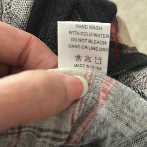 NWT⭐️Adorable🍁FALL Plaid TOP Button-up Back🍁Tan Elbow Patches by Grace & Emma - Picture 9 of 11